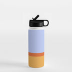 70s Summer Color Block Blue and Orange Water Bottle Gallery Image 1