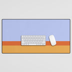 70s Summer Color Block Blue and Orange Desk Mat Gallery Image 1