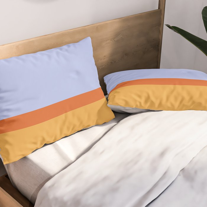 70s Summer Color Block Blue and Orange Pillow Sham Gallery Image 2