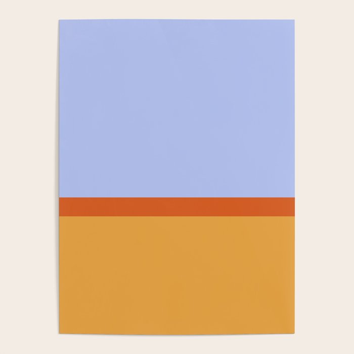 70s Summer Color Block Blue and Orange Poster Gallery Image 4