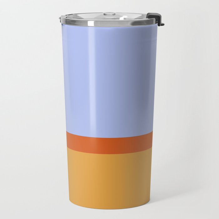 70s Summer Color Block Blue and Orange Travel Mug Gallery Image 2