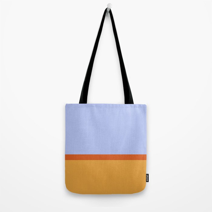 70s Summer Color Block Blue and Orange Tote Bag Gallery Image 2