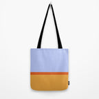 70s Summer Color Block Blue and Orange Tote Bag Gallery Image 2
