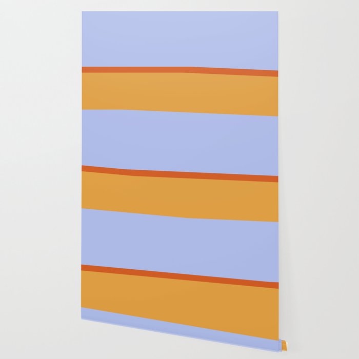 70s Summer Color Block Blue and Orange Wallpaper Gallery Image 2