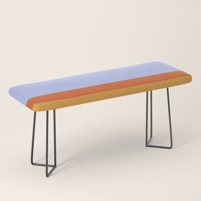 70s Summer Color Block Blue and Orange Bench Gallery Image 1