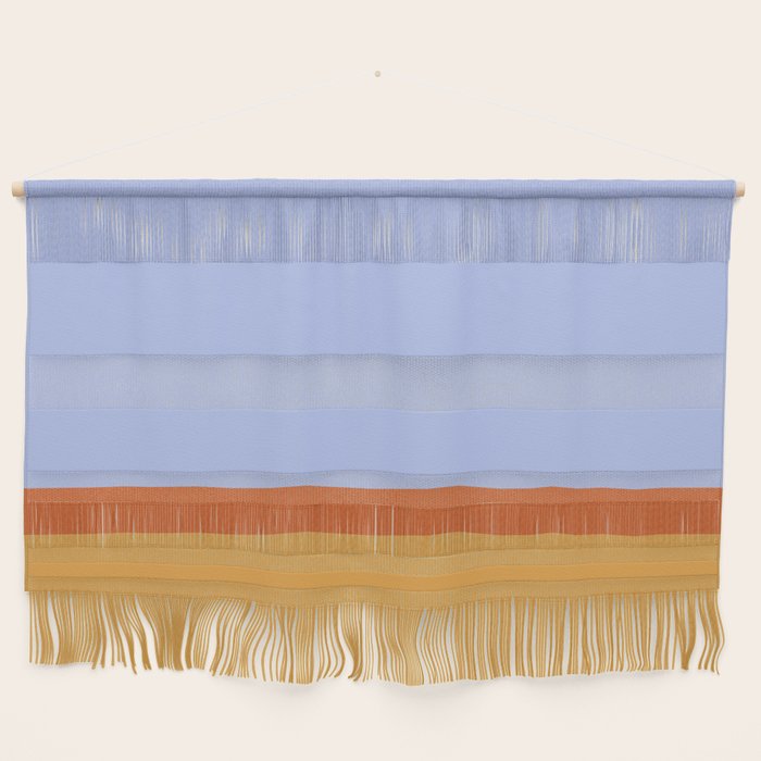 70s Summer Color Block Blue and Orange Wall Hanging Gallery Image 1