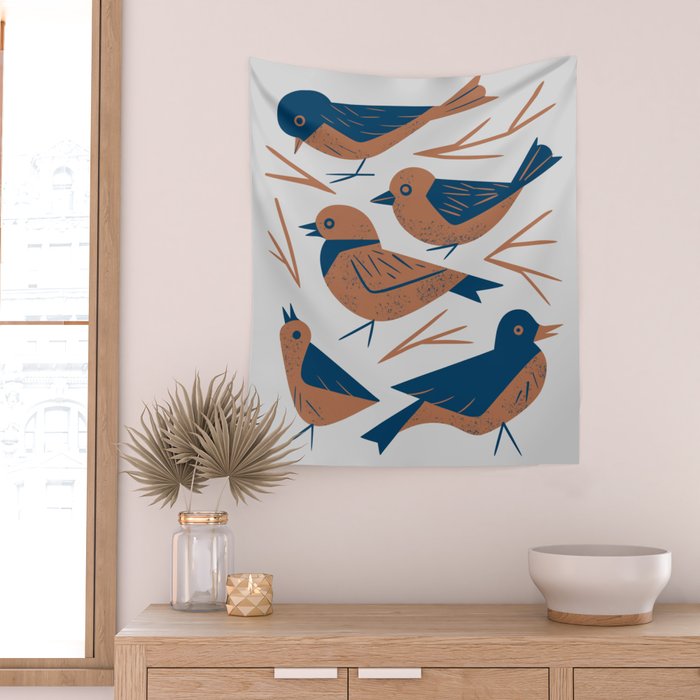 Hello Songbirds Wall Tapestry Gallery Image 2