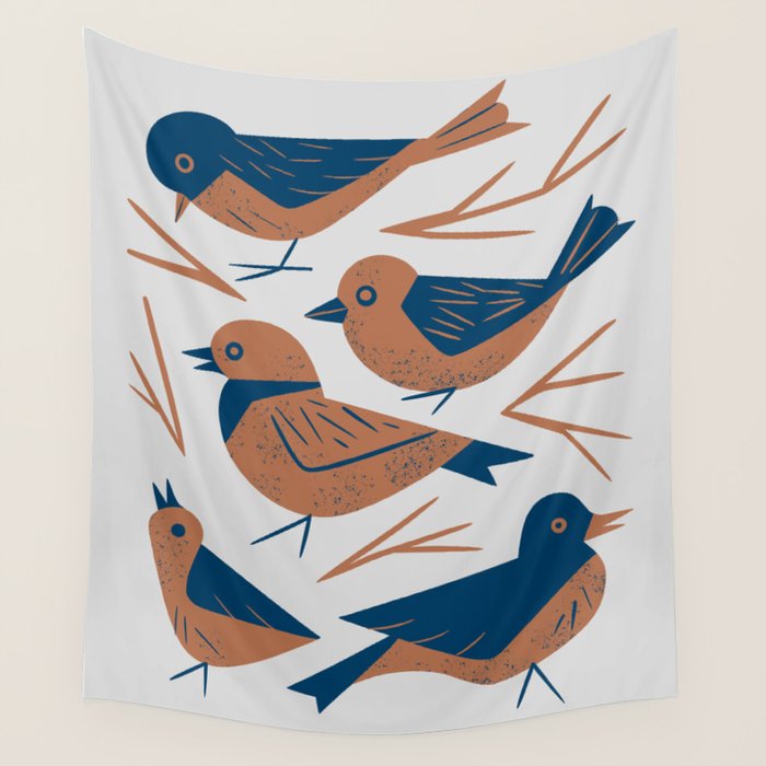 Hello Songbirds Wall Tapestry Gallery Image 1