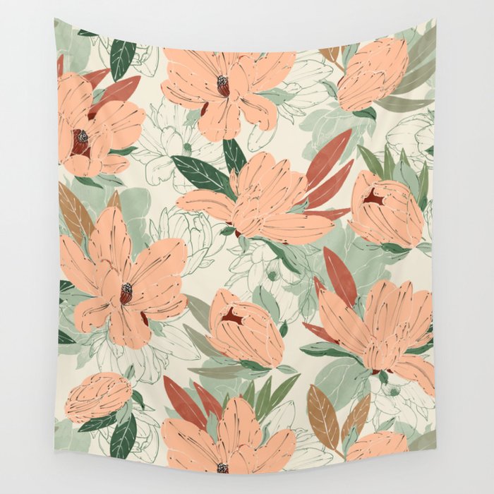 Big floral blossoms MF-24 Wall Tapestry Gallery Image 4