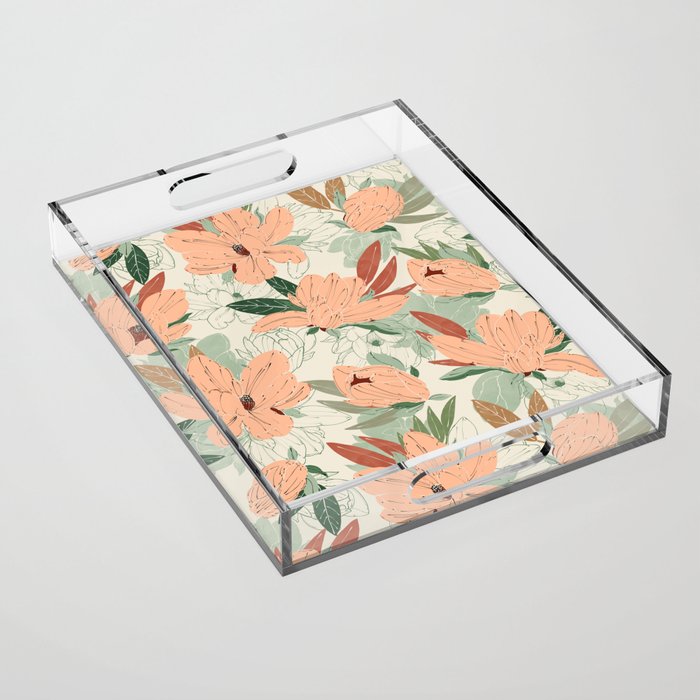 Big floral blossoms MF-24 Acrylic Tray Gallery Image 1