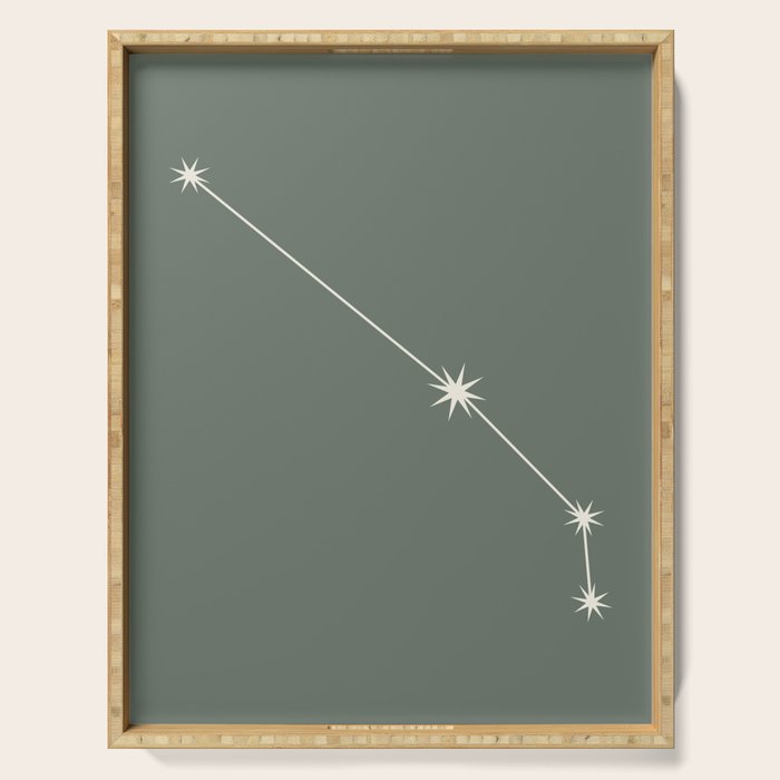 Aries Zodiac Star Constellation Line Art Sage Serving Tray Gallery Image 1