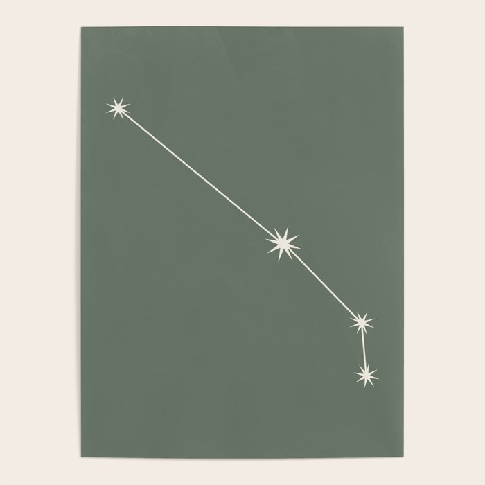 Aries Zodiac Star Constellation Line Art Sage Poster Gallery Image 1