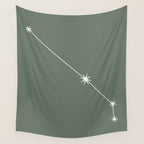 Aries Zodiac Star Constellation Line Art Sage Wall Tapestry Gallery Image 4