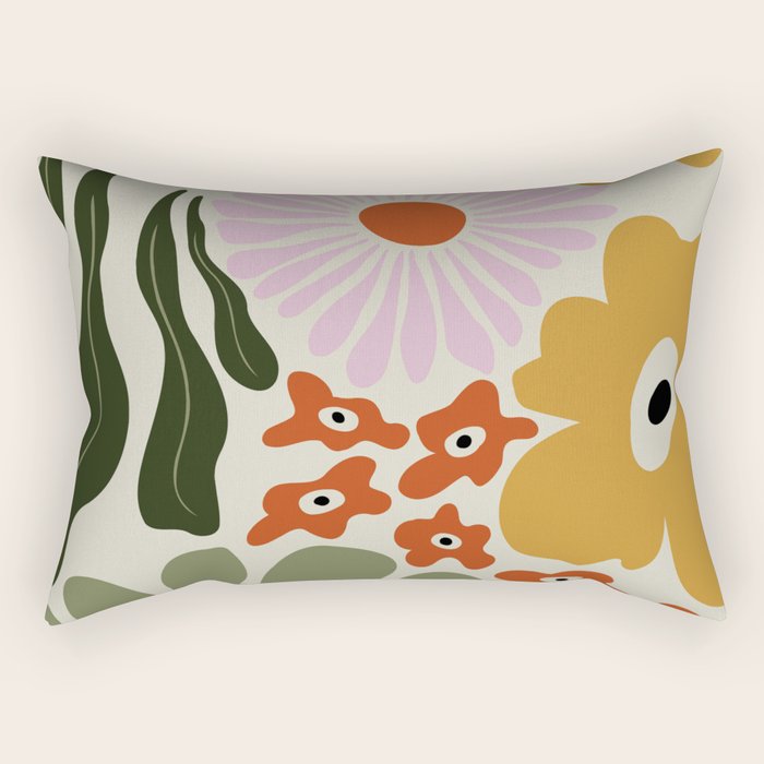 Vintage Floral Dreamscape Rectangular Pillow Gallery Image 2