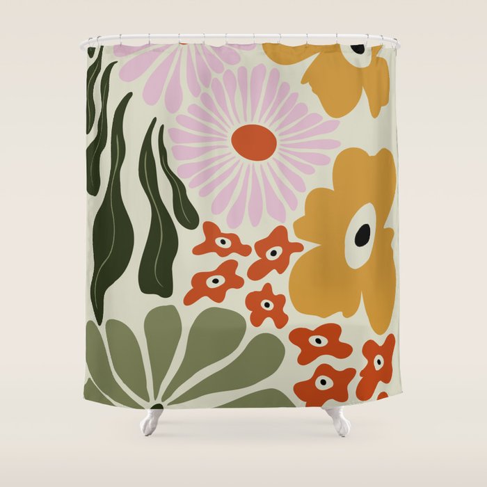 Vintage Floral Dreamscape Shower Curtain Gallery Image 1