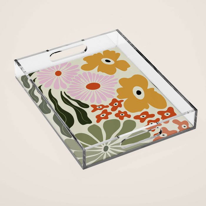Vintage Floral Dreamscape Acrylic Tray Gallery Image 1