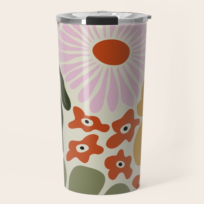 Vintage Floral Dreamscape Travel Mug Gallery Image 1