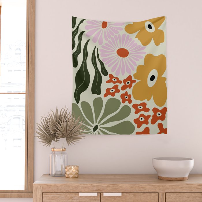 Vintage Floral Dreamscape Wall Tapestry Gallery Image 2