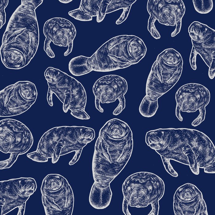 Manatees - Navy Coffee Mug Gallery Image 2