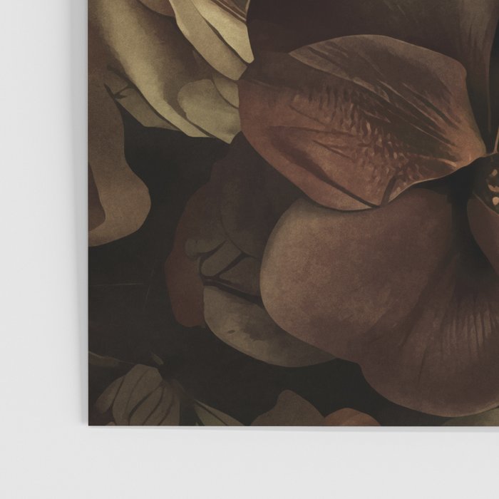 Moody Flower Garden Baroque Opulence Brown Poster Gallery Image 3
