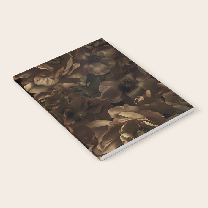 Moody Flower Garden Baroque Opulence Brown Notebook Gallery Image 1