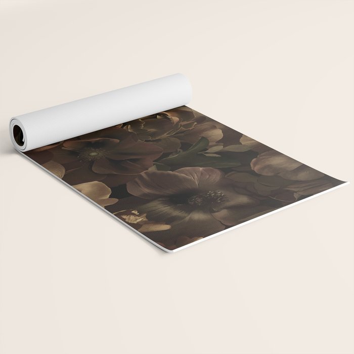 Moody Flower Garden Baroque Opulence Brown Yoga Mat Gallery Image 2