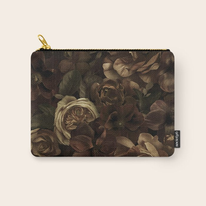Moody Flower Garden Baroque Opulence Brown Carry All Pouch Gallery Image 1