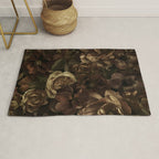 Moody Flower Garden Baroque Opulence Brown Rug Gallery Image 1