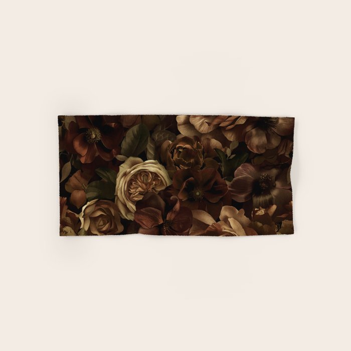 Moody Flower Garden Baroque Opulence Brown Bath Towel Gallery Image 1