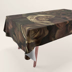Moody Flower Garden Baroque Opulence Brown Tablecloth Gallery Image 1