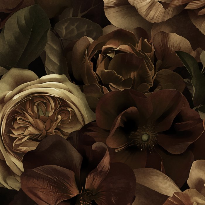 Moody Flower Garden Baroque Opulence Brown Coffee Mug Gallery Image 2