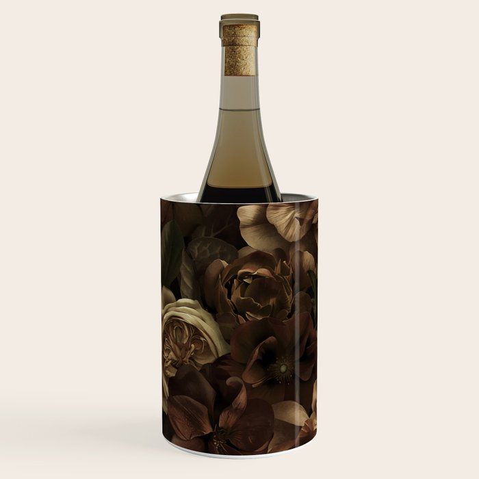 Moody Flower Garden Baroque Opulence Brown Wine Chiller Gallery Image 1