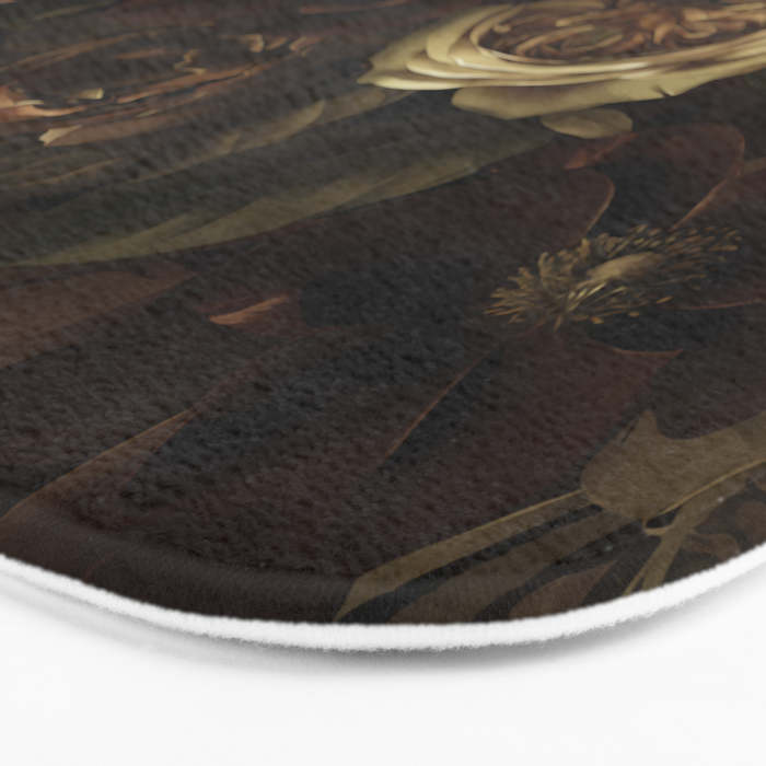 Moody Flower Garden Baroque Opulence Brown Bath Mat Gallery Image 3