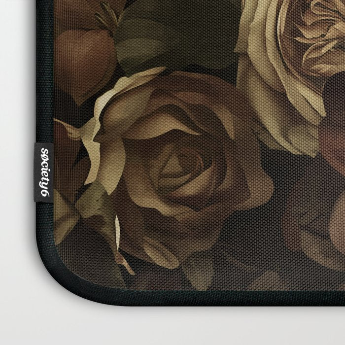 Moody Flower Garden Baroque Opulence Brown Laptop Sleeve Gallery Image 3