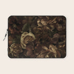 Moody Flower Garden Baroque Opulence Brown Laptop Sleeve Gallery Image 1