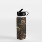 Moody Flower Garden Baroque Opulence Brown Water Bottle Gallery Image 1