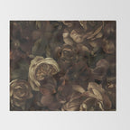Moody Flower Garden Baroque Opulence Brown Throw Blanket Gallery Image 2