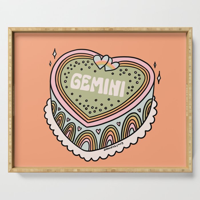 Gemini Heart Cake Serving Tray Gallery Image 1