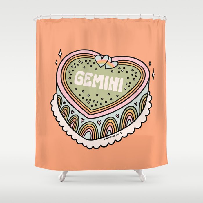Gemini Heart Cake Shower Curtain Gallery Image 1