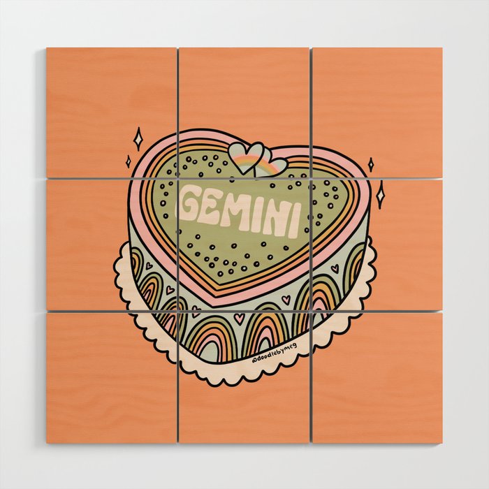 Gemini Heart Cake Wood Wall Art Gallery Image 1
