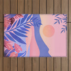 Hawaiian Sunset Tropical Landscape Outdoor Rug Gallery Image 1