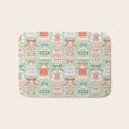 Folk Art Holiday Bells - Light Green Bath Mat Gallery Image 1