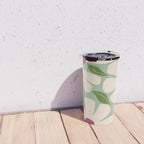 Wild Daisies - pastel green & pink Travel Mug Gallery Image 4