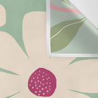 Wild Daisies - pastel green & pink Wall Tapestry Gallery Image 3