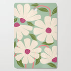 Wild Daisies - pastel green & pink Cutting Board Gallery Image 1