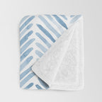 Baby blue watercolor herringbone  Throw Blanket Gallery Image 3
