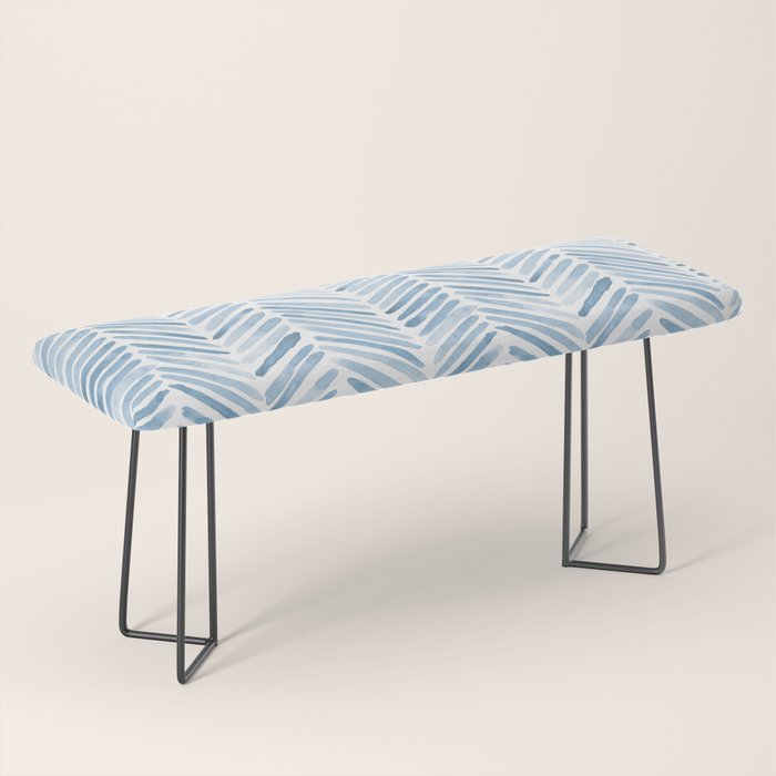 Baby blue watercolor herringbone  Bench Gallery Image 1