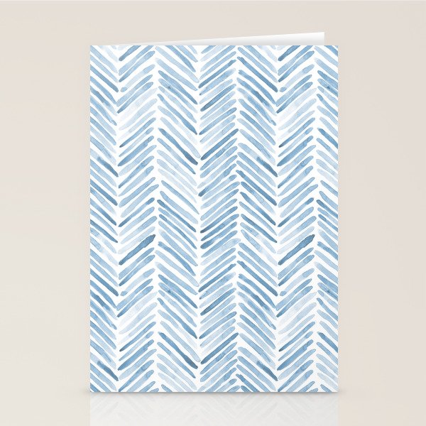 Baby blue watercolor herringbone  Stationery Card Gallery Image 2