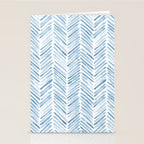 Baby blue watercolor herringbone  Stationery Card Gallery Image 2