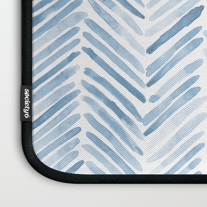 Baby blue watercolor herringbone  Laptop Sleeve Gallery Image 3